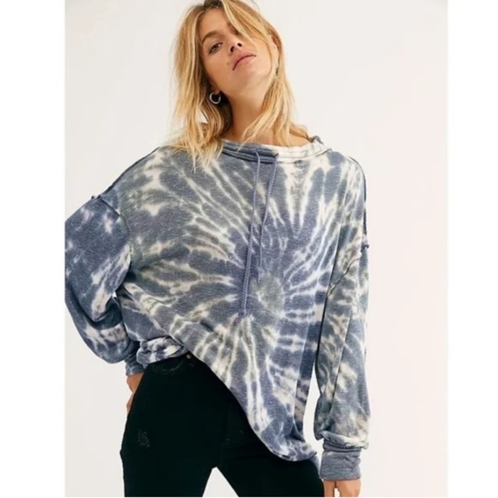 Free People We The Free Oversized Tie Dye Pullover Sweatshurt